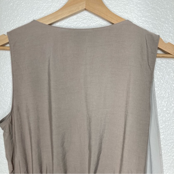 Simply Vera Vera Wang Dress Small Sleeveless Metallic 2 Tone Wrap Flowy belt - Picture 12 of 15